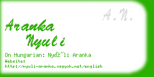 aranka nyuli business card